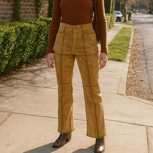 S.M.H Vintage Leather Suede Wool Pants Size 14